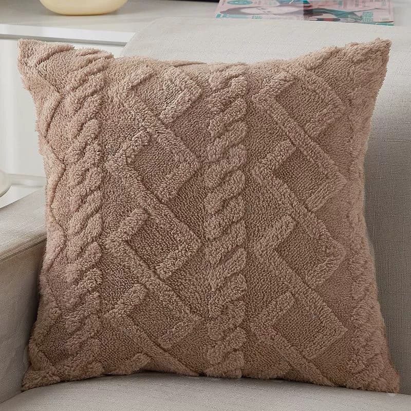 Best-selling Plush 3D Jacquard Throw Pillow Cover, Optional Sizes, Cushion Cover, Simple Geometric Design, Christmas Style