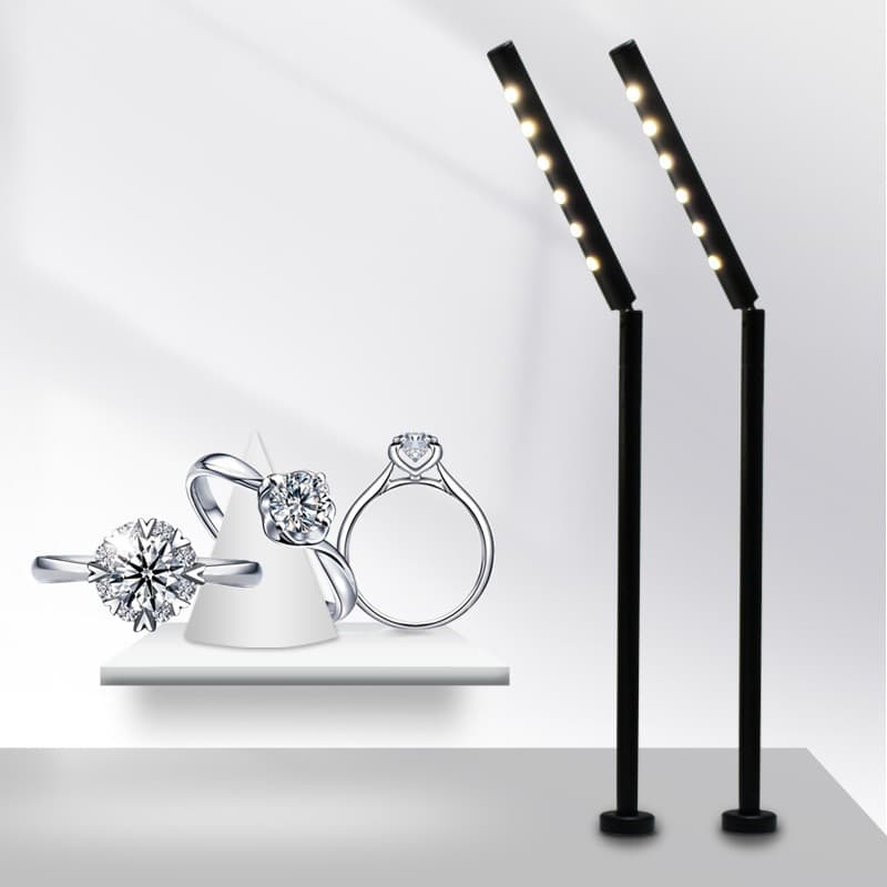 4W Rotatable Jewelry Display Case Light, Watch and Jewelry Counter Light, Luxury Goods Display Case Pole Light, Cabinet Spotlight