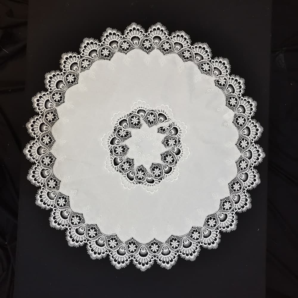 Elegant White Embroidered Lace Tablecloth Modern Simplicity Polyester Fiber Dining Table Cover Rectangular Shape Home Decor