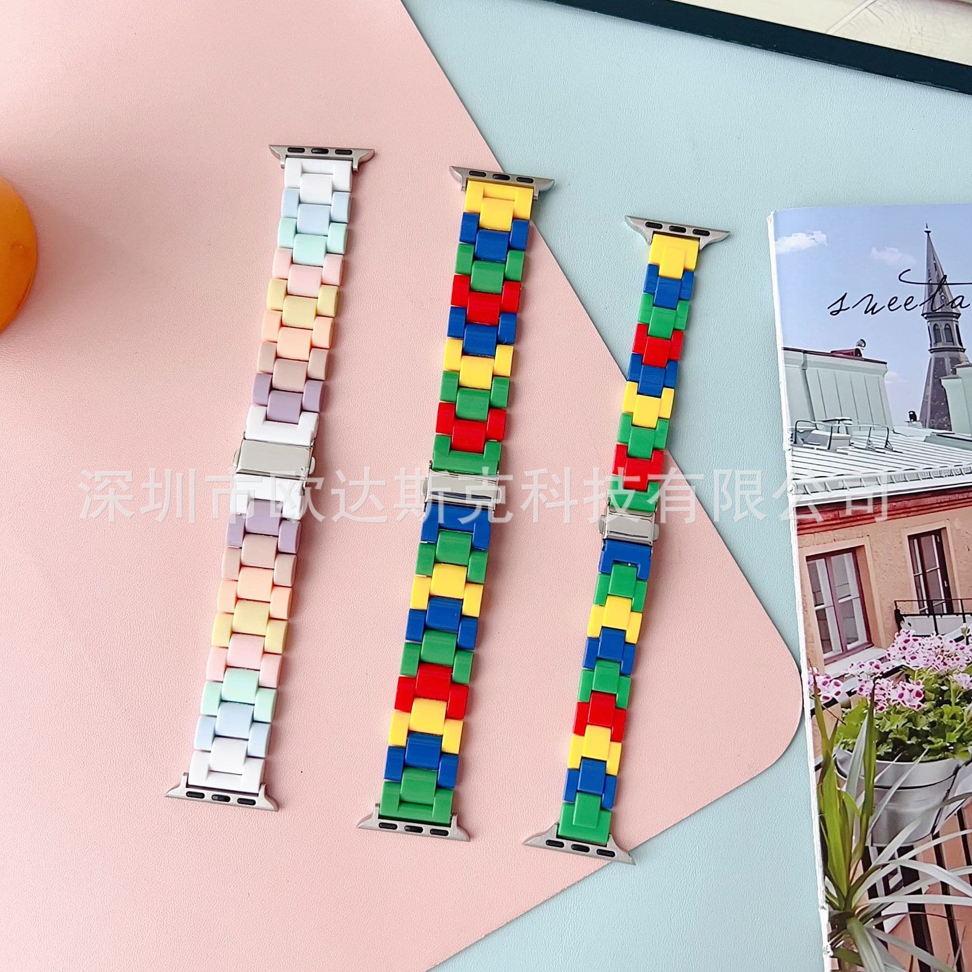 Colorful candy brick rainbow strap for Apple Watch S10/9/8/SE/7/6/54