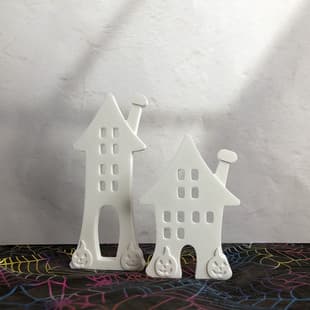 X1773 Halloween House Ornament Decorative Cement Plaster Mold DIY Silicone Mold