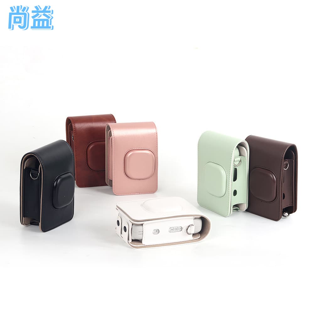 Fujifilm Instax Mini LiPlay Camera Bag, Artistic Fresh Protective PU Case with Pure Color Crossbody Strap