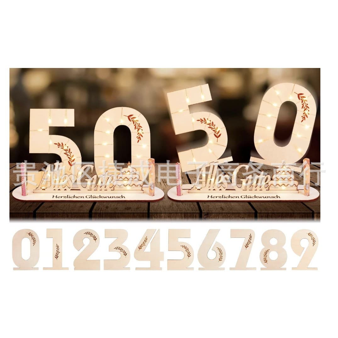 Cross-border wooden birthday celebration decorations ornaments gifts birthday 18th birthday digital wooden signage guest book