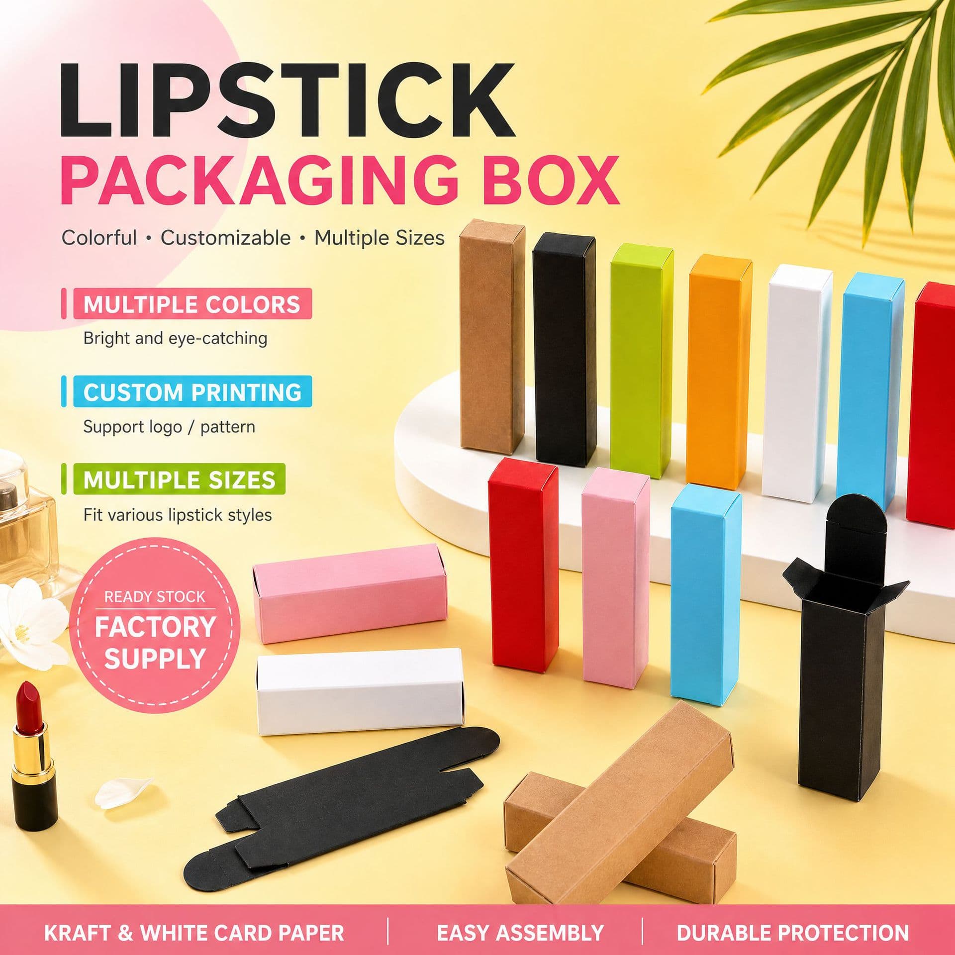 Lipstick Packaging Kraft Paper Lipstick & Lip Balm Color Boxes