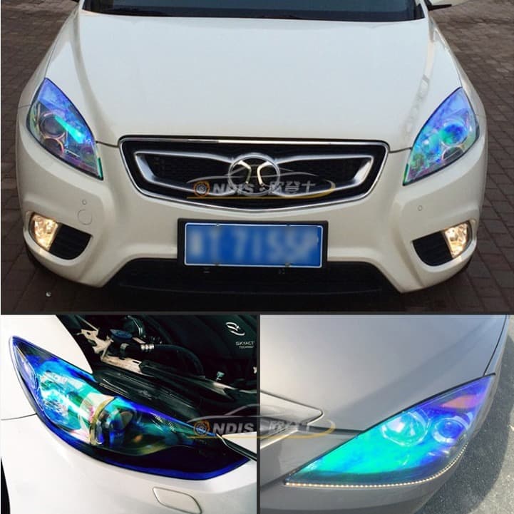 30*120 Car Headlight Film Chameleon Light Film Taillight Fog Light Holographic Transparent Protective Color Change Sticker 12 Colors