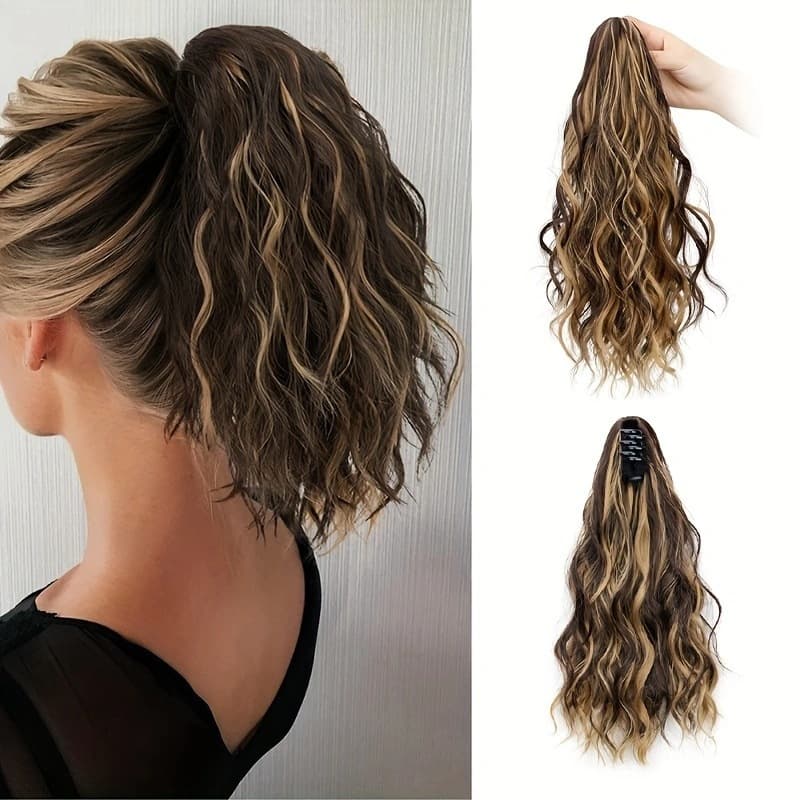 Curly Hair Ponytail Clip for Women, Wavy High Ponytail Short Curly Hair Cloud Perm Style, Wholesale