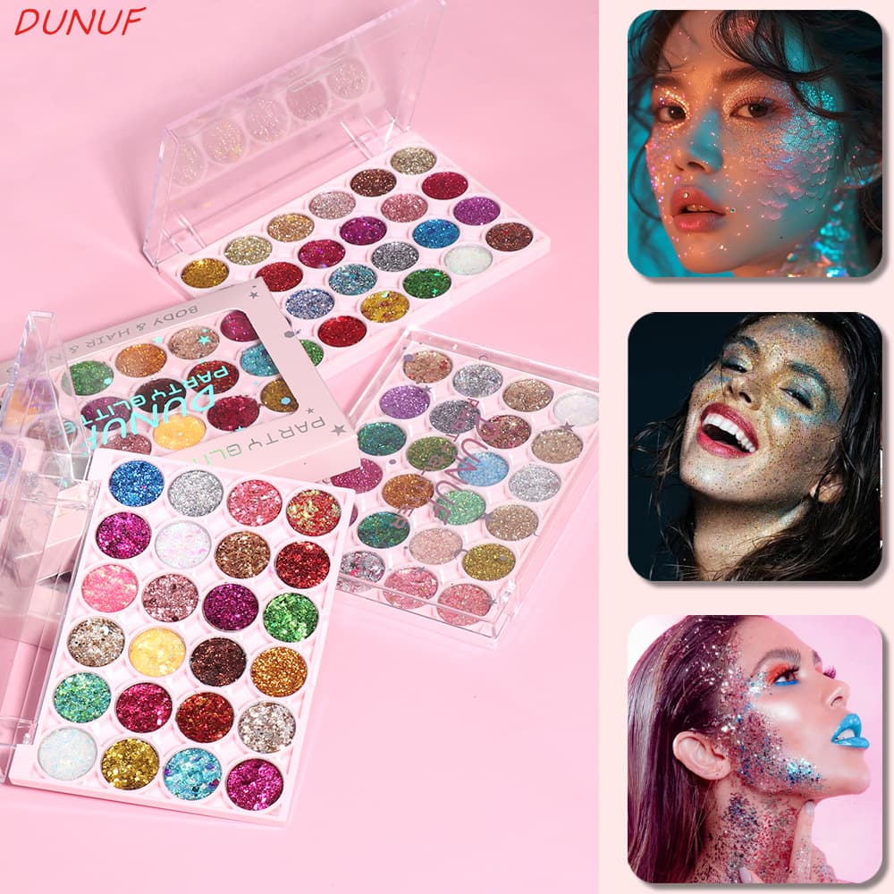 DUNUF 24-Color Glitter Eyeshadow Palette Stage Makeup Diamond Shimmer Star Cosmetics Cross-Border Edition