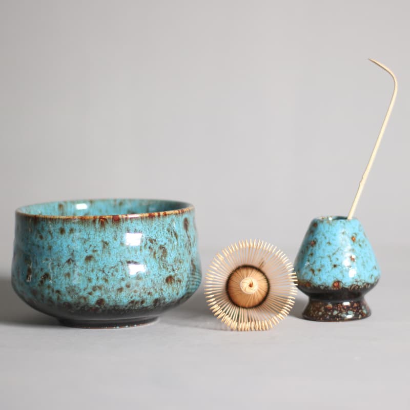 Kiln-Transformed Glaze Matcha Tea Set, Japanese Tea Whisking, Song Dynasty Hundred-Tip, 120-Tip, 80-Tip Tools