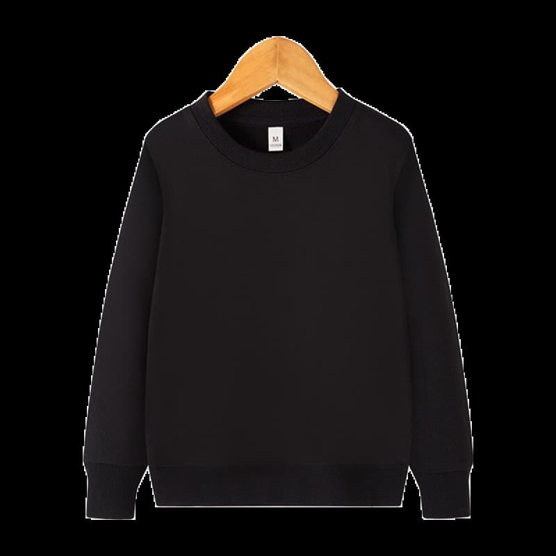 2024 Autumn New Children's Hoodie, Korean Style Round Neck Pullover, Loose Fit Solid Color Long-Sleeve Top for Boys and Girls