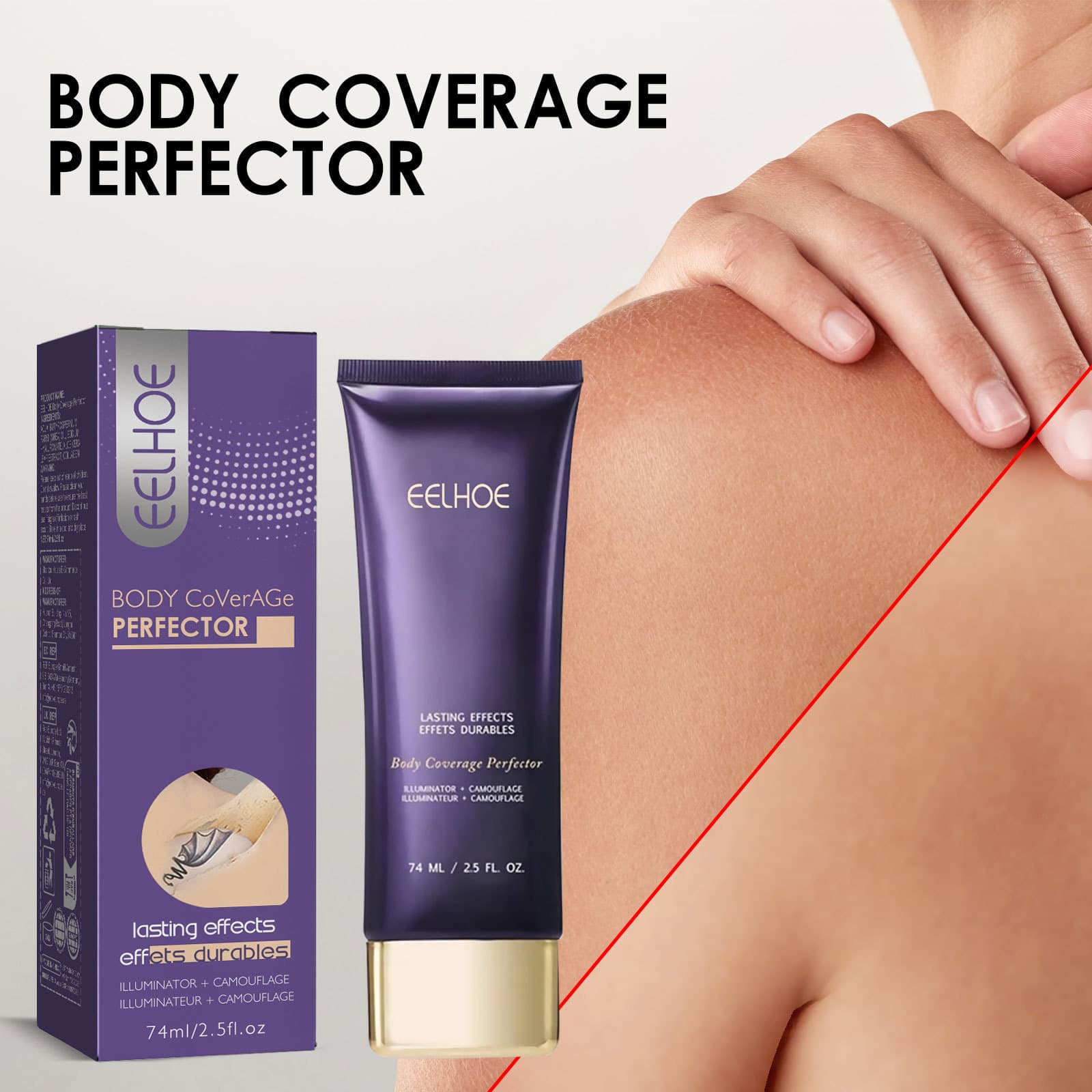 EELHOE Tattoo Concealer Cream - Covers Body Tattoos, Birthmarks, Scars, Moisturizing, Brightening, Invisible Concealer