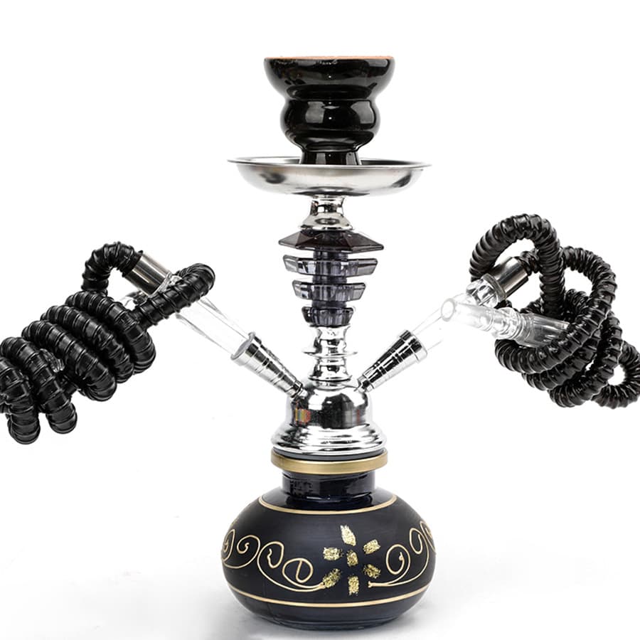 Small Hookah Set Dual Hose Hookah Accessories Stainless Steel Gourd Style Shisha/Hookah Cross-Border Supply