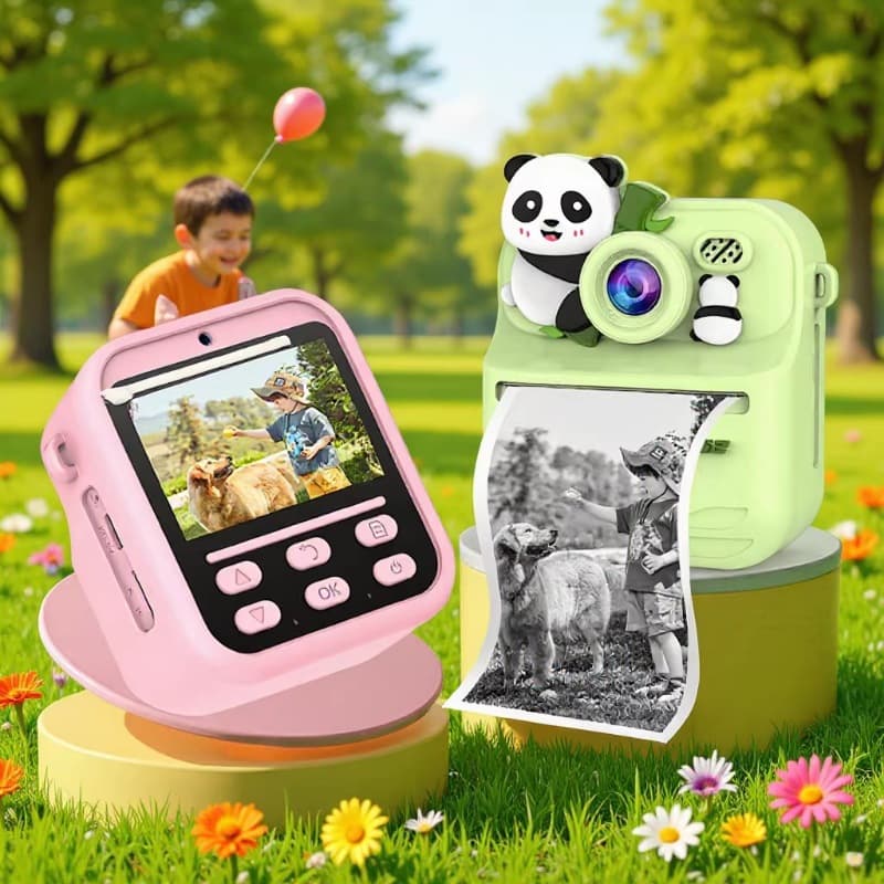 New Kids Camera Thermal Printable Instant Photo Cartoon Digital Camera HD Dual Lens Cross-Border Wholesale