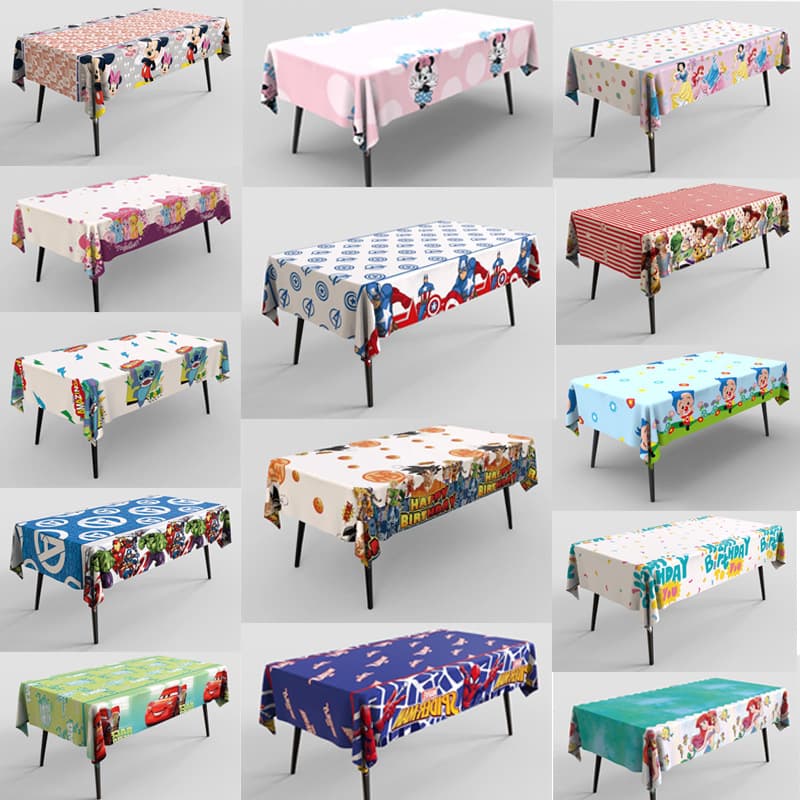 Cartoon Disposable Tablecloth 137*183cm, Birthday Kindergarten Party Decoration Supplies, Spider-Man, Mickey and Minnie