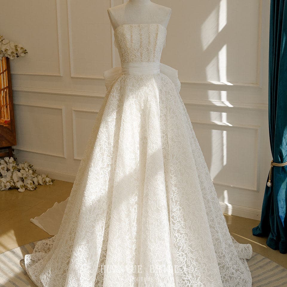French lace main yarn super fairy dream 2026 new bridal tube top going out light wedding dress welcome dress high-end
