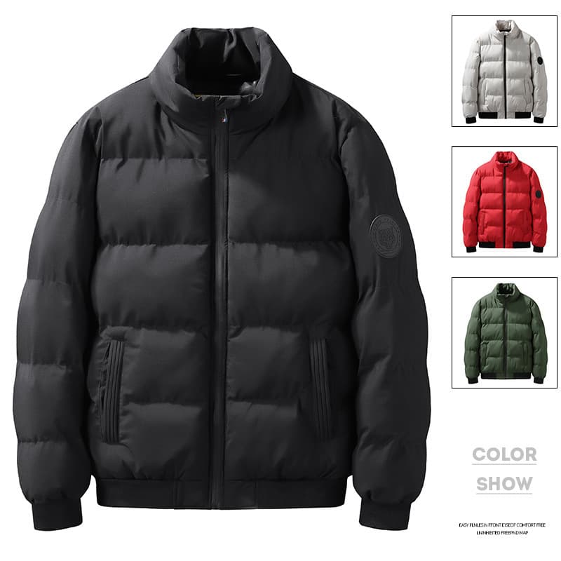New Men's Cotton Jacket Winter Short Stand Collar Thick Warm Padded Coat Korean Trendy Stylish Winter Wear