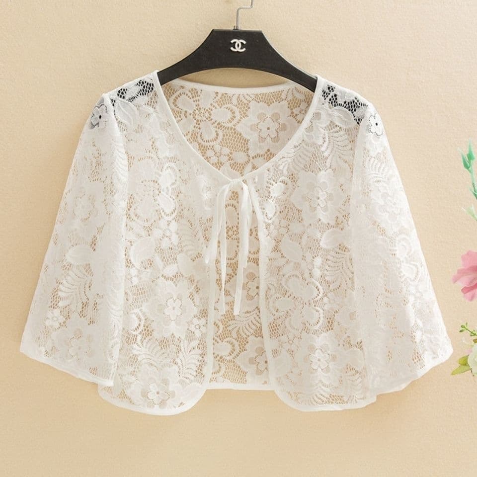 Summer suspender skirt new style lace hollow shawl short skirt cardigan sun protection waistcoat thin sweet coat