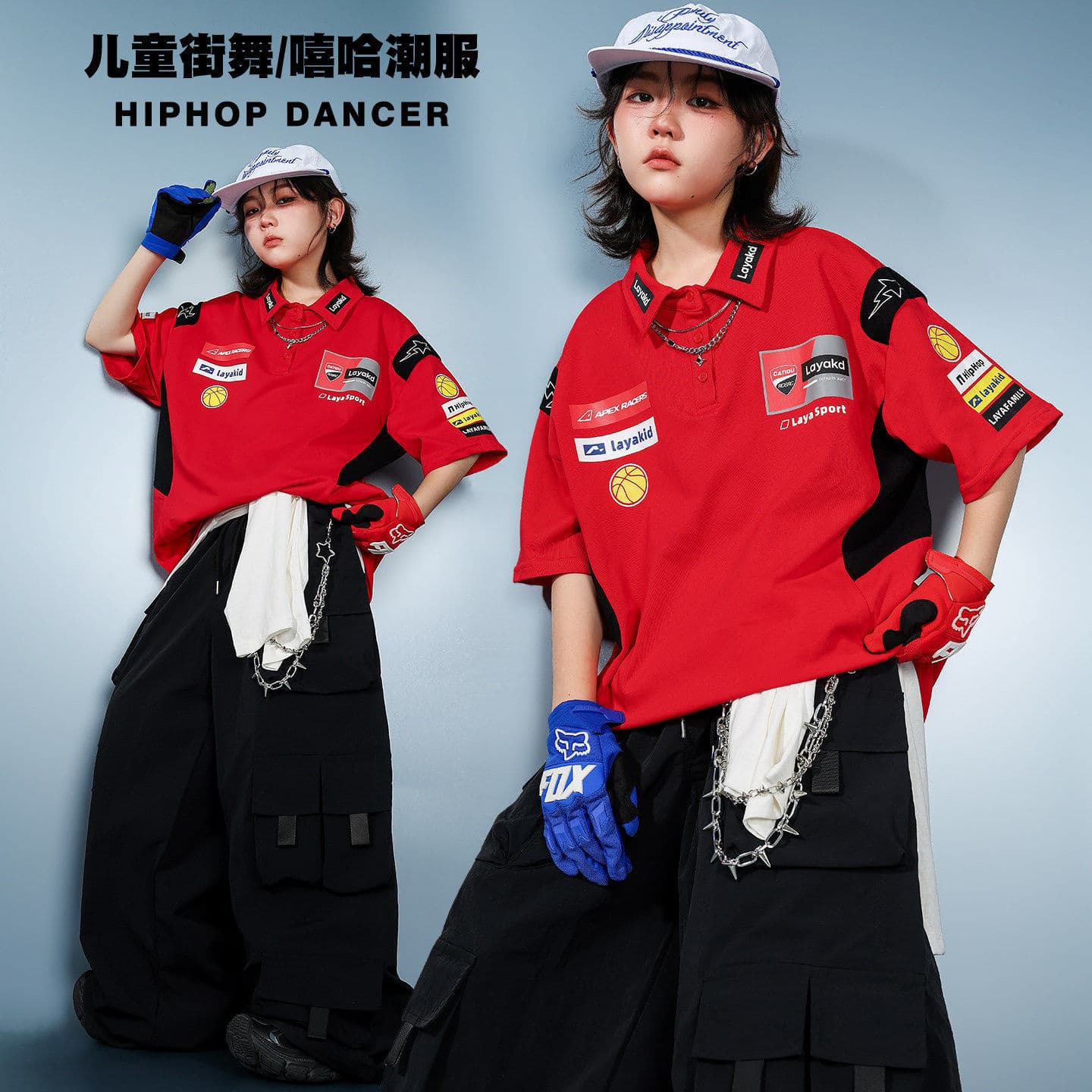 Kids Hip Hop Dance Performance Costume, Motorcycle Style Short Sleeve Set, Unisex Cool Streetwear, Jazz Summer Wear