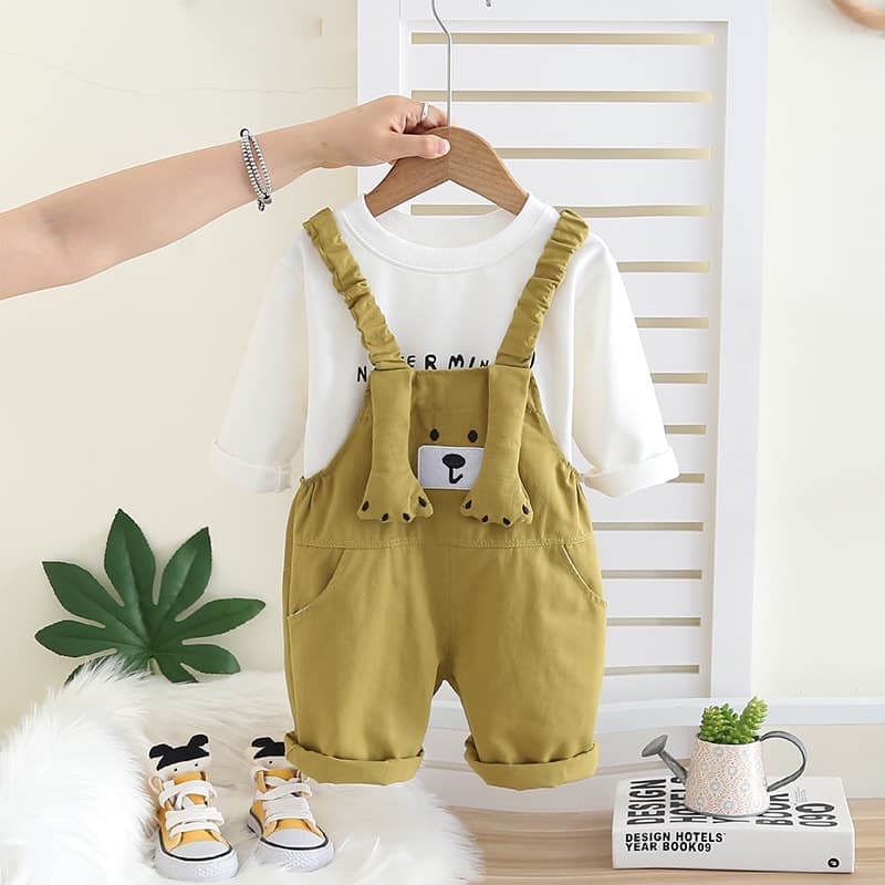 Boys casual 2025 new three-dimensional cartoon overalls two-piece suit baby autumn fashionable sweatshirt cool