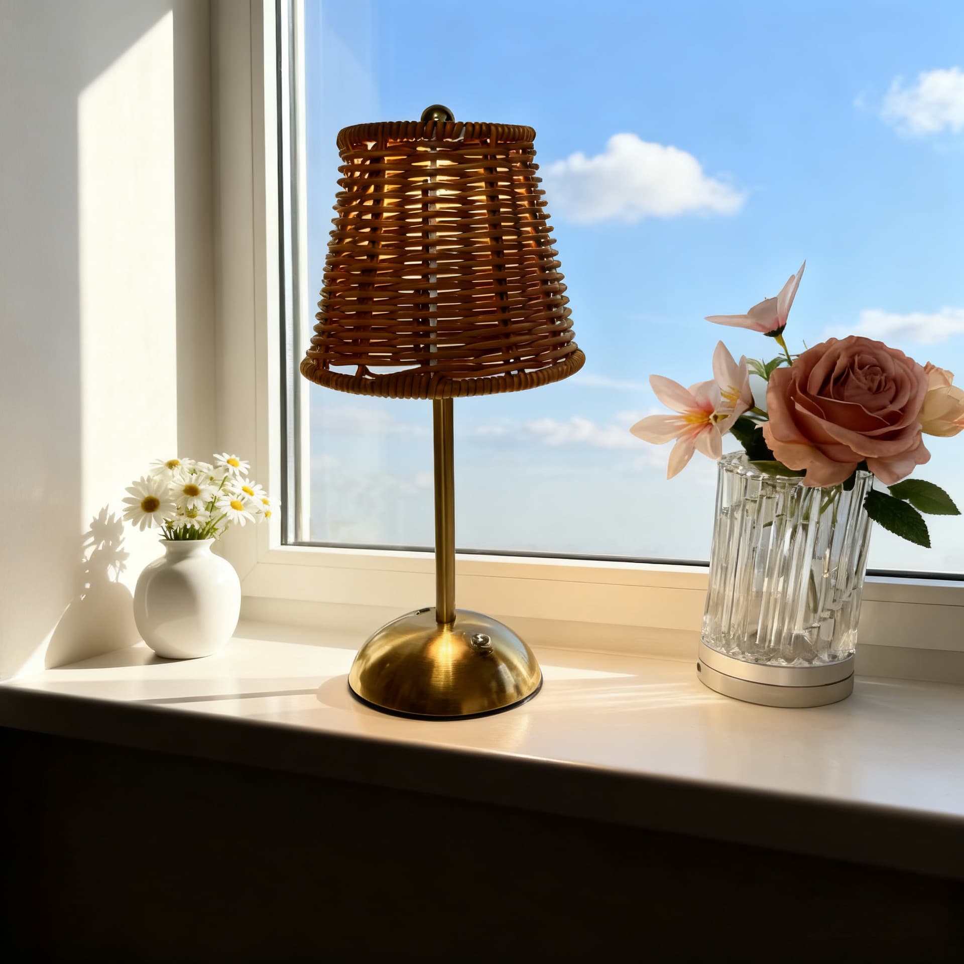 Custom Vintage Rattan Desk Lamp for Coffee Shop Tea Room Decoration, Classic Home Bedroom Study Atmosphere Lamp