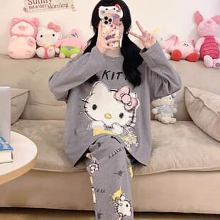 Women's Pajamas Summer Long Sleeve Long Pants Loose Set 2026 New Style Ladies Cute Spring Autumn Winter Homewear