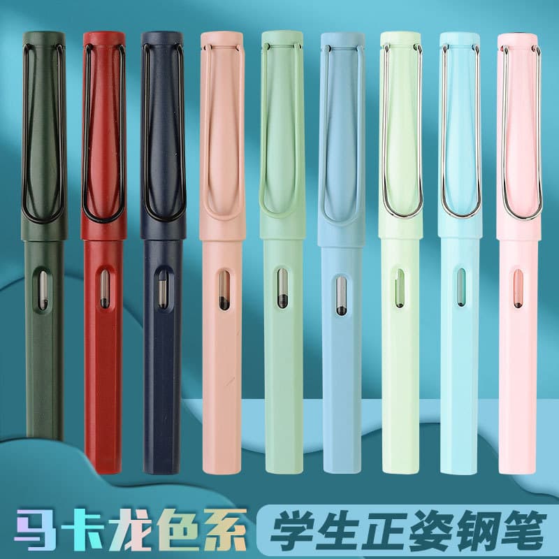 Wholesale Macaron Morandi Color Pens, Student Practice E/EF Nib Posture Correction Cartridge Ink Pen Calligraphy