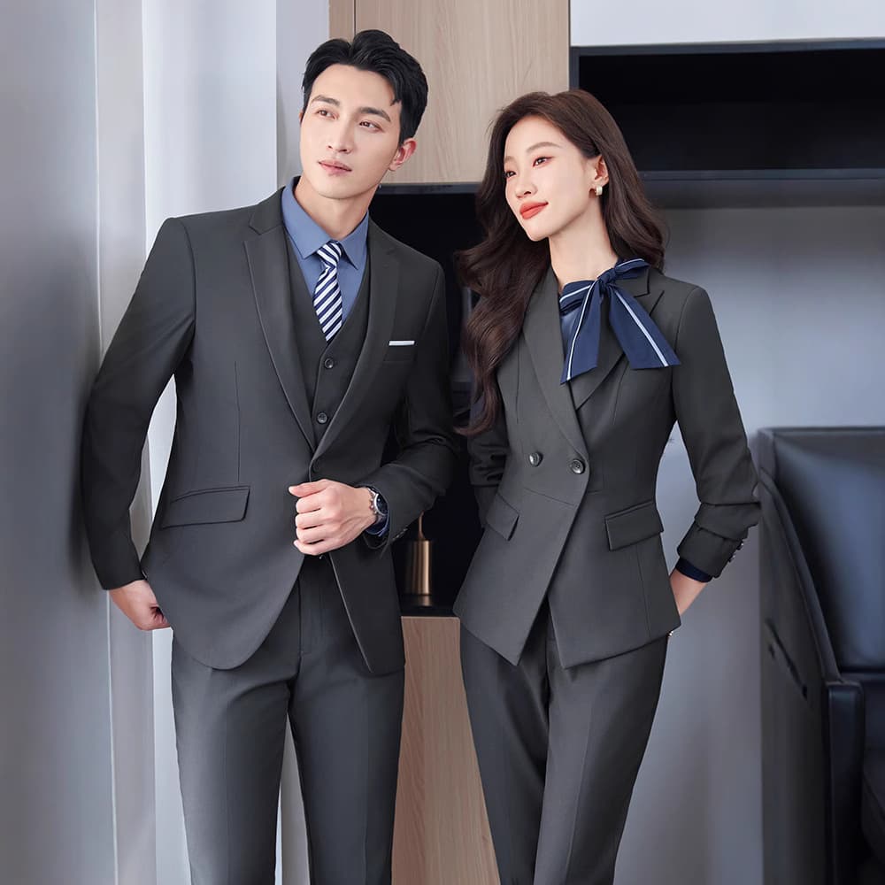 Business Formal Suit Set Cotton Blend Fabric Women's Men's Professional Clothing Spring Autumn Season Stock Available