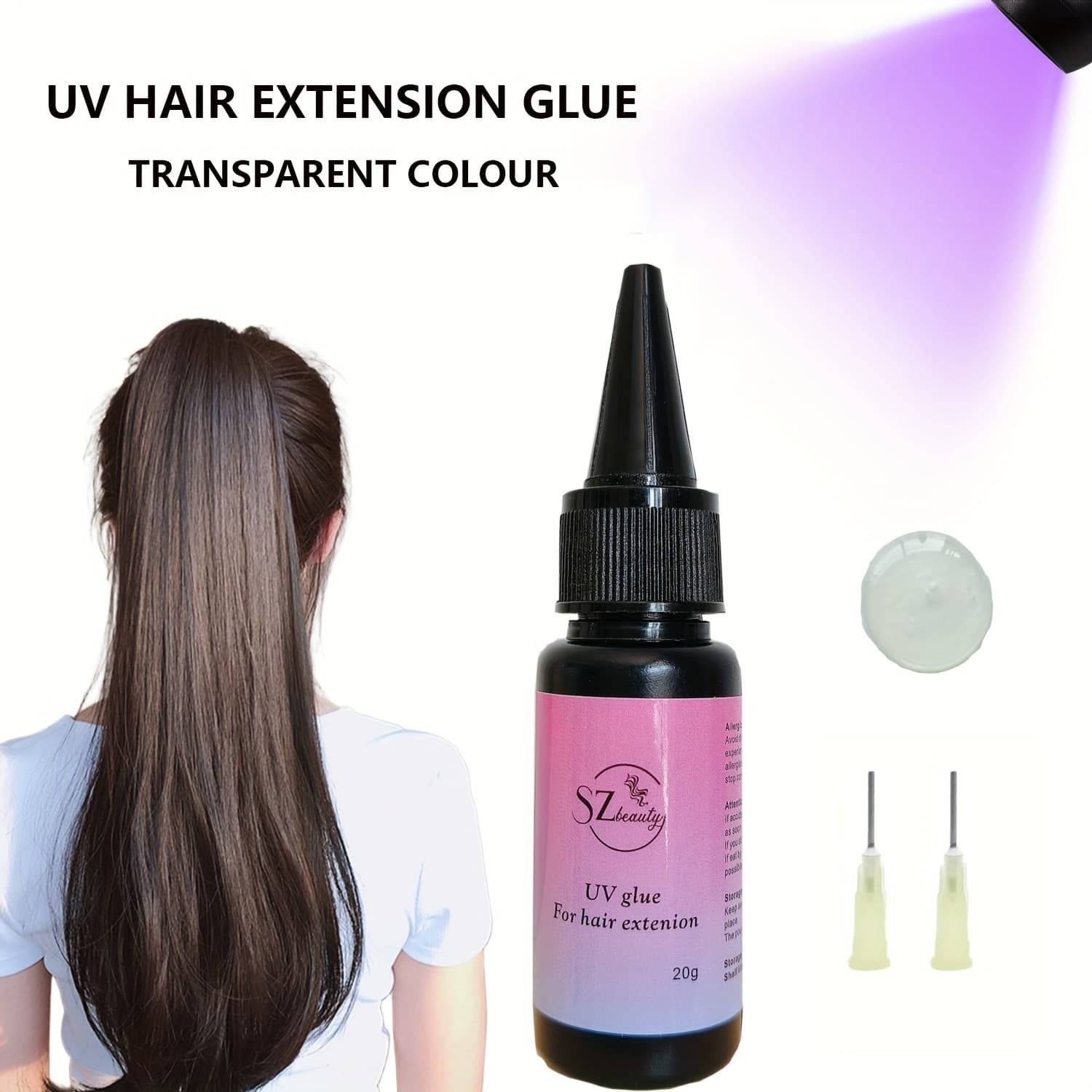 Cross-border UV hair extension resin glue seamless grafting glue firm and quick-drying V light hair extension glue v light glue