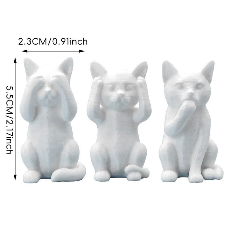 Cross-border new three smart cats that don't listen, don't speak, don't look, cute kittens plastic ornaments desktop figurines