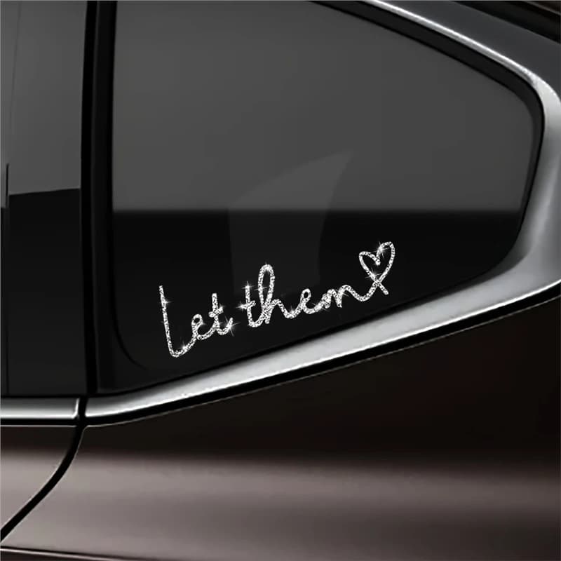 Let Them Car Sticker Shiny Sandblasted Reflective Car Decal Sticker Cross-Border E-Commerce Hot Selling Car Decal