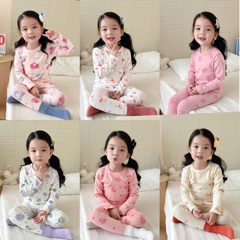 Kids' Autumn and Winter Pure Cotton Pajama Set for Boys and Girls, Warm Autumn Long-Sleeve Top and Pants, Baby Cartoon Homewear