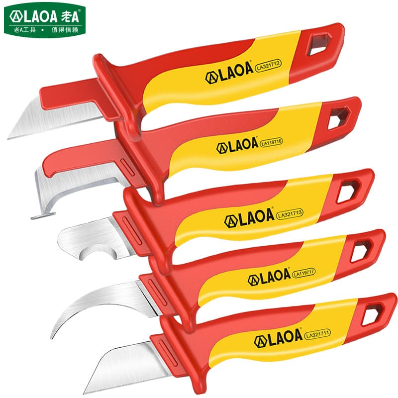 Insulated Electrician's Knife High Voltage Cable Stripping Knife Sharp Blade Flexible Insulation Protection Electrical Tool