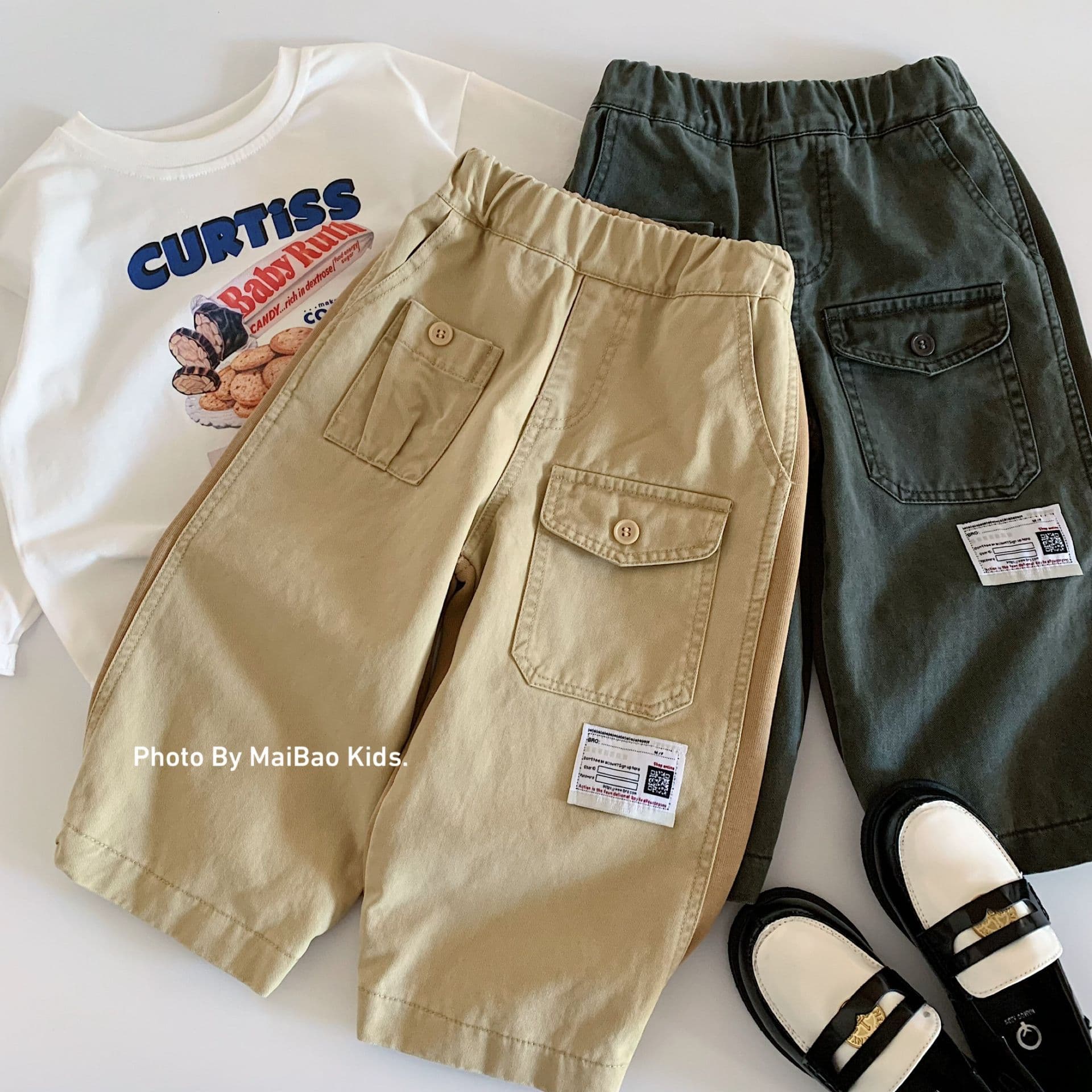 Maibao Boys Pants 2026 Autumn New Kids Color-Block Loose Cuffed Pants Boys Casual Pants Spring Autumn Wholesale