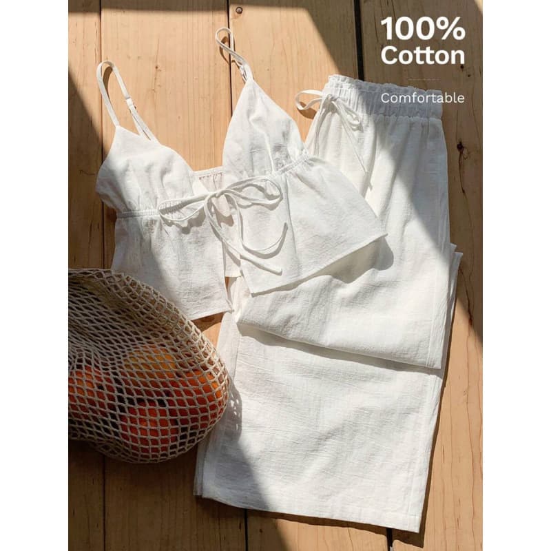 F 30257 Satin Lace Camisole Loungewear Set