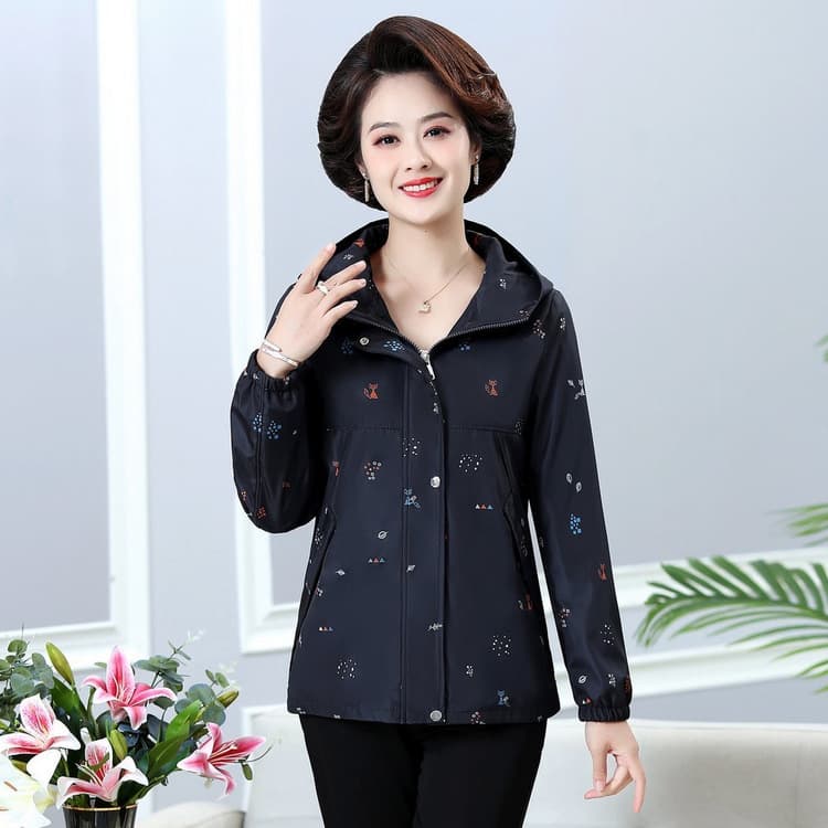 Spring Casual Comfortable Versatile Women's Jacket for Middle-aged and Elderly Mothers, Casual Spring and Autumn Top for Women