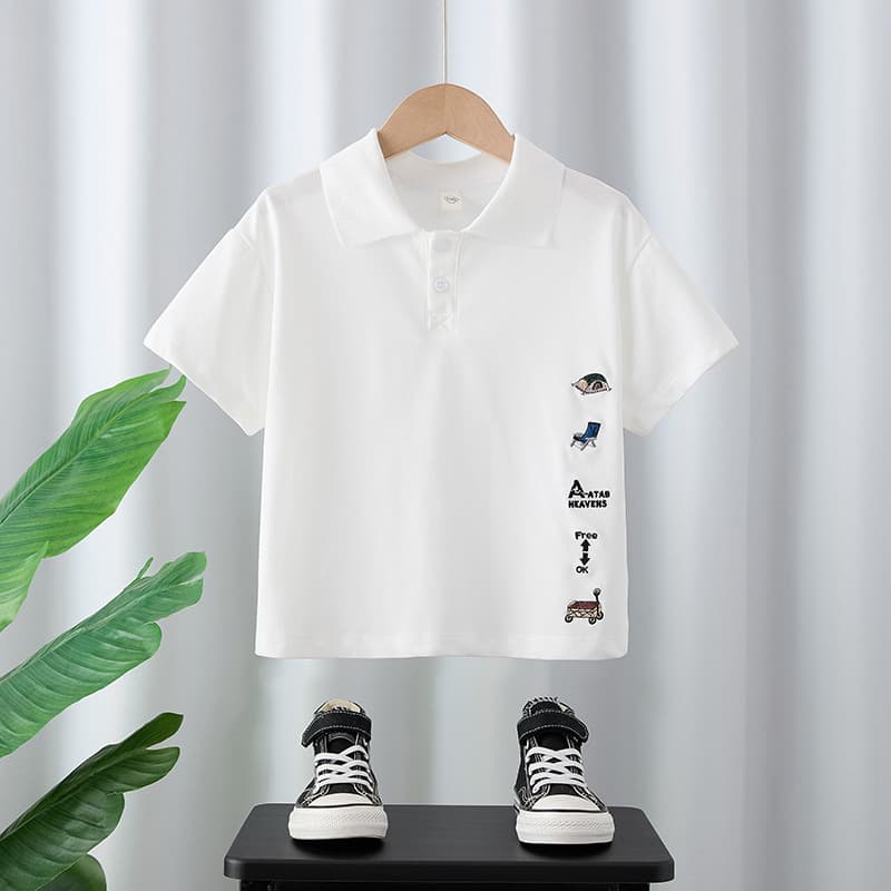Children's Boys Short Sleeve T-Shirt 2026 New Summer Kids Top Baby Boy Polo Shirt 3