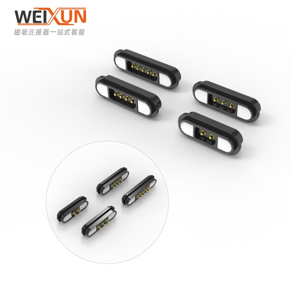 Custom 2-6pin pogo pin magnetic connector, magnetic charging head male/female socket with high current 3A