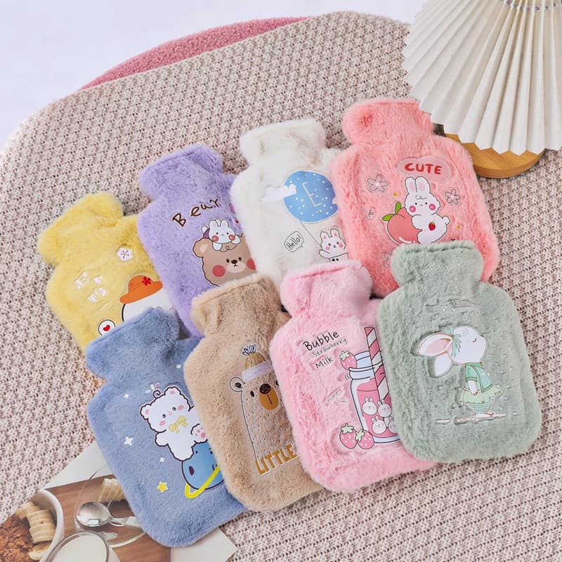 [Filling Hot Water Bag] Soft Rabbit Plush Hand Warmer for Women Winter Ultra-Soft Thick Explosion-Proof 1500ml Warm Water Bottle
