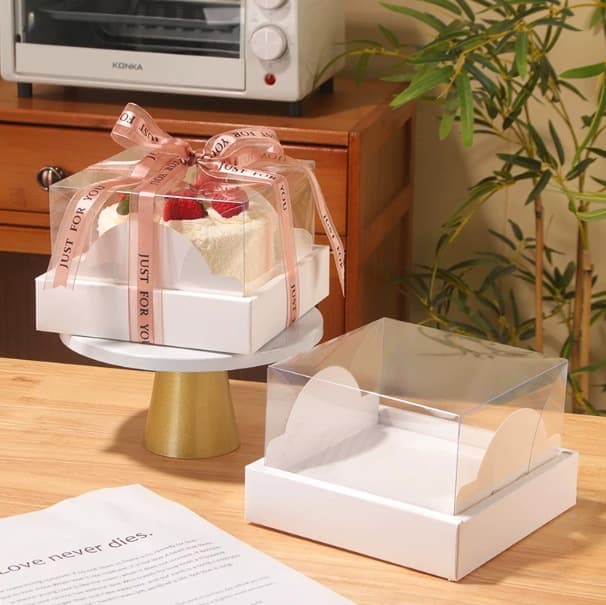 4-inch and 6-inch Cake Box Transparent Dessert Box Disposable Birthday Cake Packaging Box