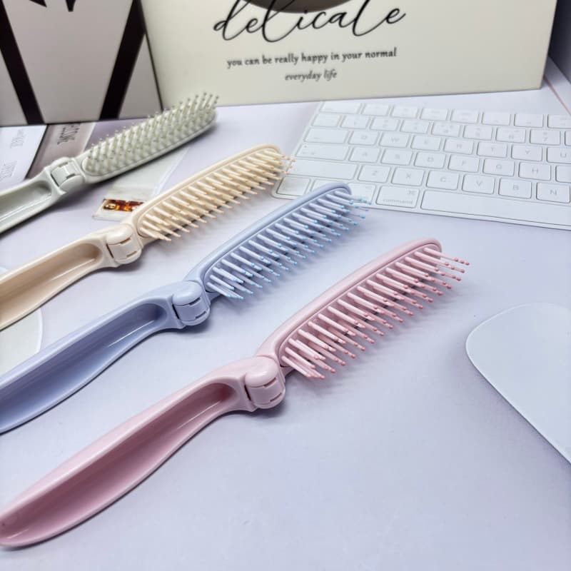 New folding comb with mirror, portable folding comb with Anmo dual-purpose thickened hairdressing comb