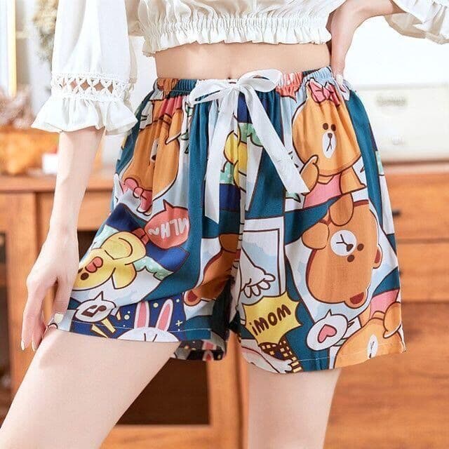 Pure cotton silk pajamas for women, summer shorts, home pants, artificial cotton, loose, large size, thin, air-conditioned cotton silk, can be worn outside