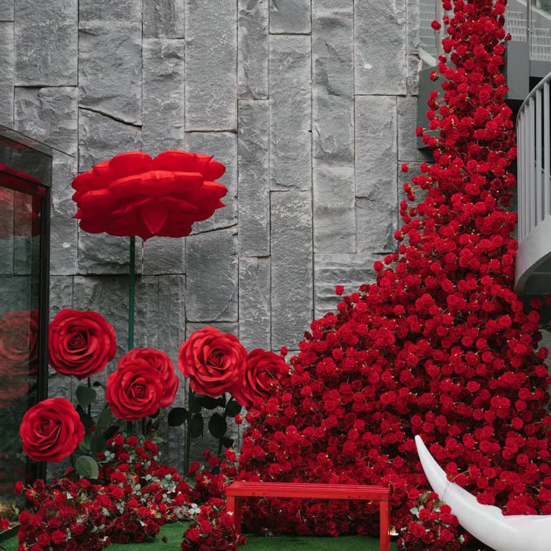 Artificial Rose Waterfall Fake Flowers Wedding Decoration Valentine's Day Flower Wall Background Wall Photography Props Home Decor