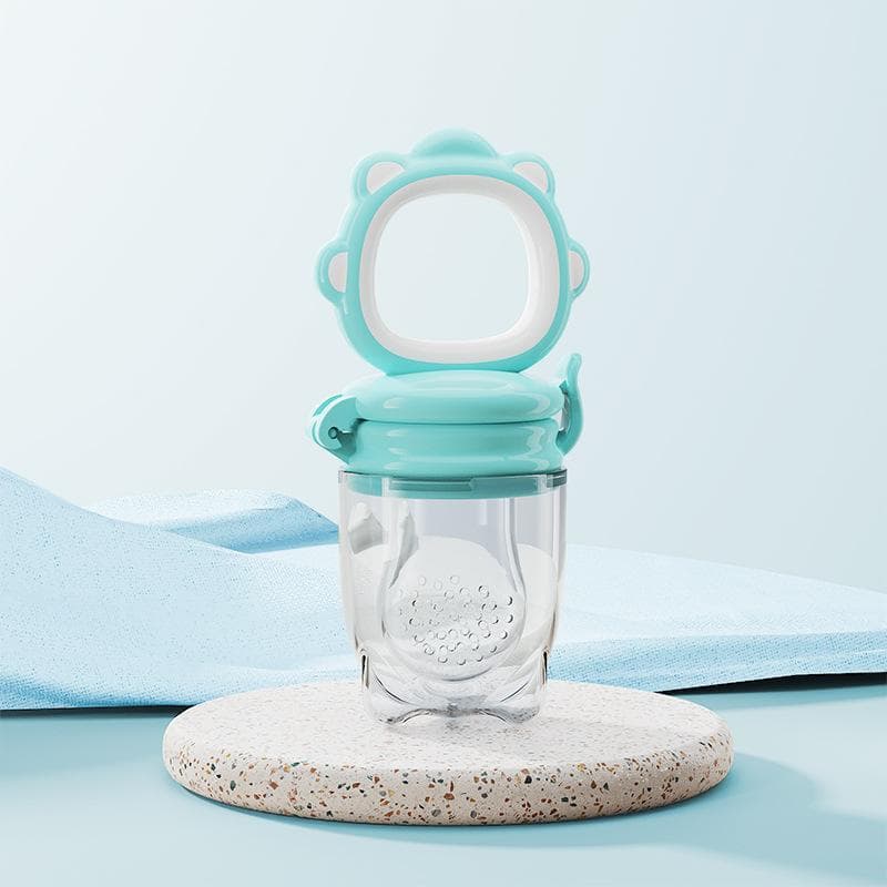 Cross-border chewy baby teether fruit and vegetable bag mesh bag silicone teething stick food supplement fruit bag soft bite bag