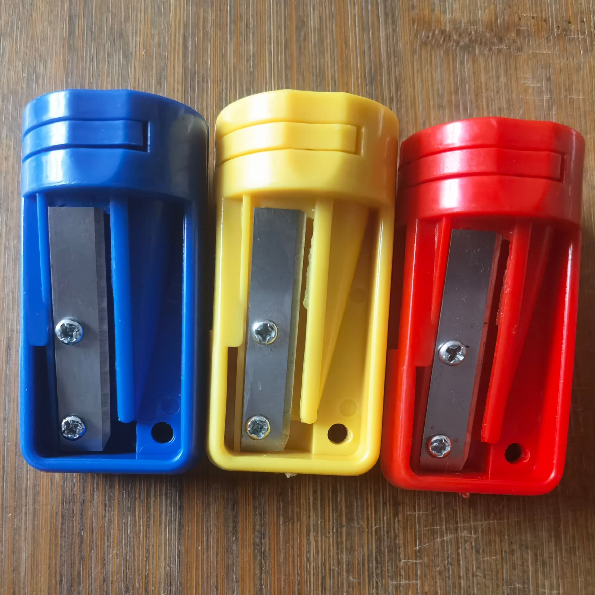 Multi-Color Carpenter Pencil Sharpener, Sharpens Different Shapes of Carpenter Pencils, Often Used with Carpenter Pencil Blister Card Sets