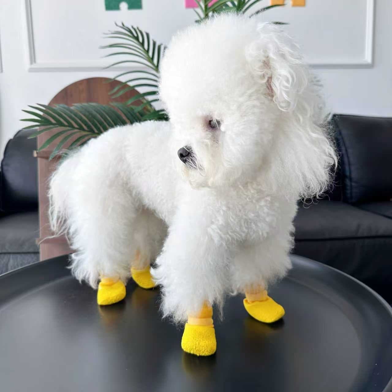 Dog Shoes Teddy Pomeranian Non-Slip Waterproof Pet Socks for Small and Medium-Sized Dogs, Suitable for All Seasons Outdoor Use