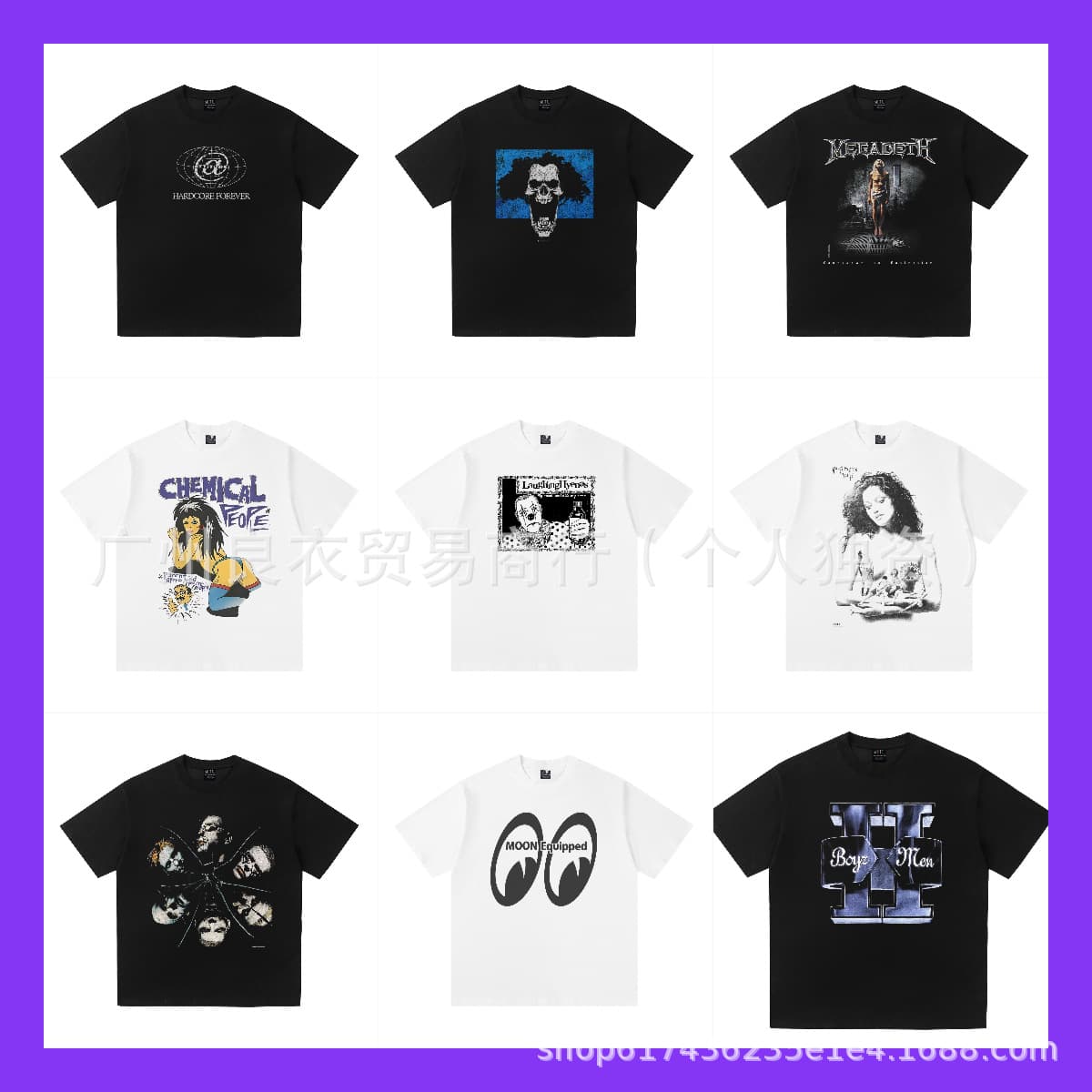 SAINT retro vintage American fashion brand washed and distressed trendy rock band casual couple short-sleeved T-shirt