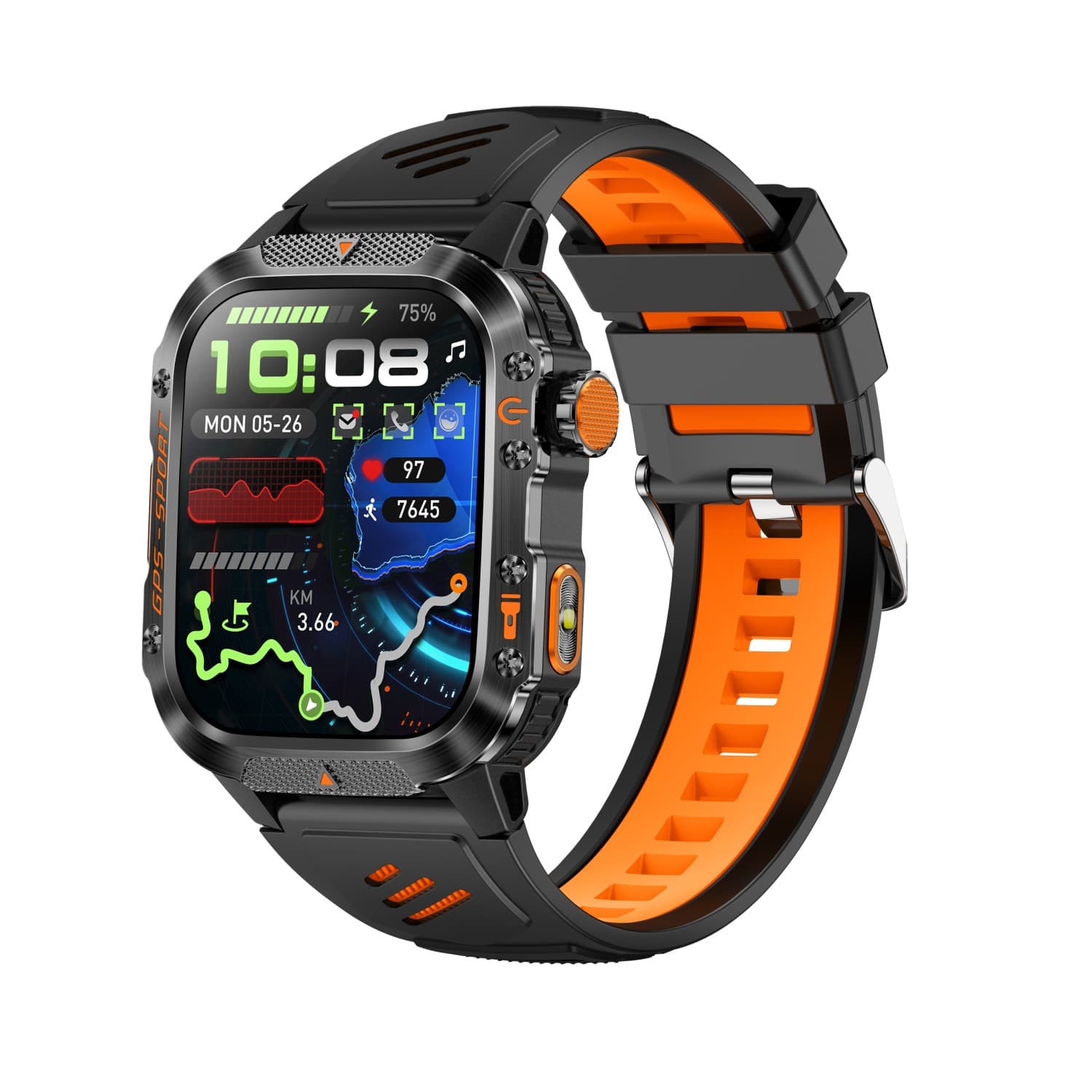 New Cross-Border HT36 Smart Watch with GPS/BeiDou Positioning, Bluetooth Calling, Heart Rate Monitoring, Outdoor Rugged Sports Watch