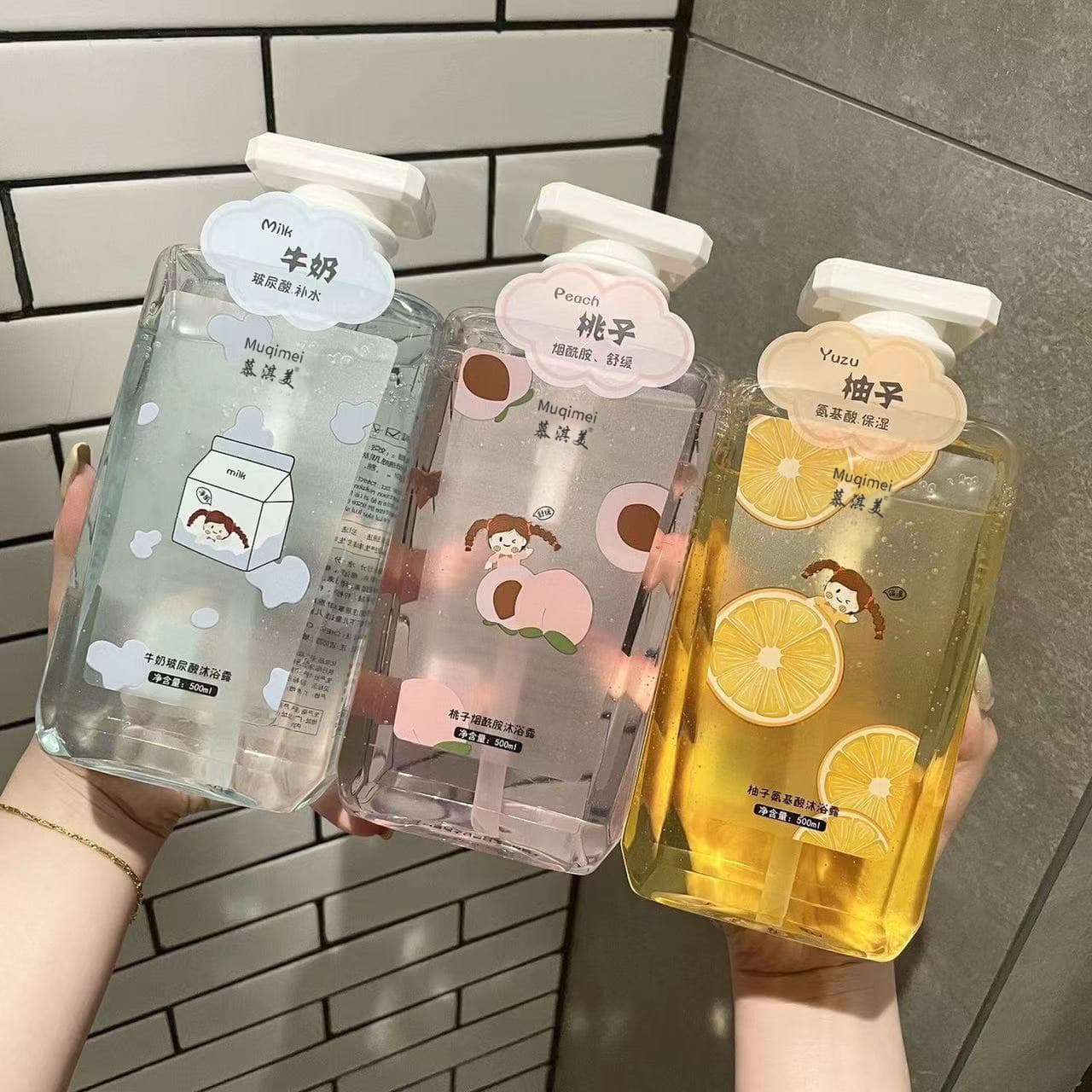 Xiaohongshu Recommended Amino Acid Perfume-Type Fruit Shower Gel Long-Lasting Scent Full Body Large Capacity Family Pack Wholesale