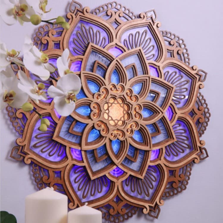 Cross-border New MandalaYogaRoom NightLight Yoga Room Creative Mandala Ambient Night Light