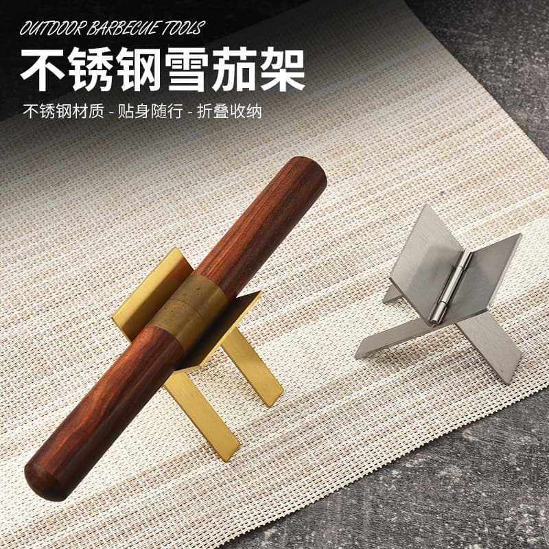 Manufacturer Wholesale Stainless Steel Cigar Holder Portable Folding Cigar Holder Mini Cigar Stand Cigar Accessories