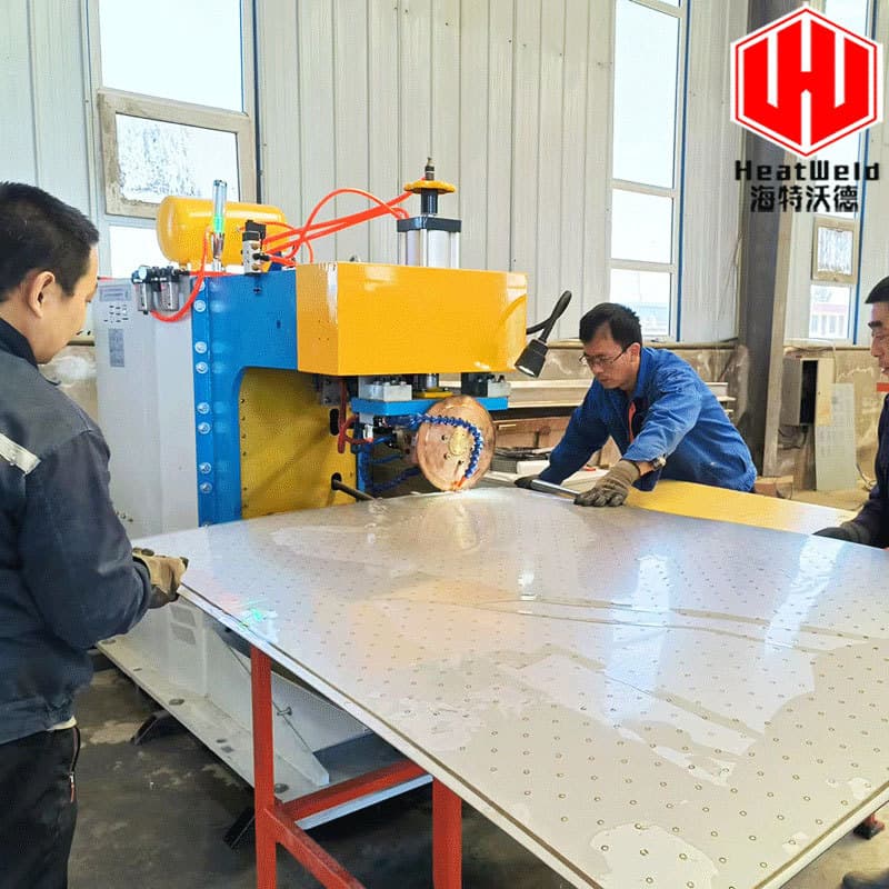 Pneumatic variable frequency transverse seam rolling welder manufacturer custom medium frequency automatic metal plate dual copper wheel rolling welder in stock
